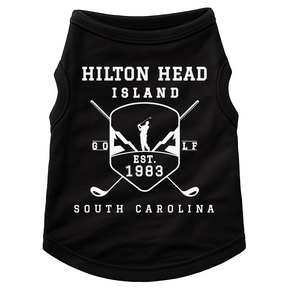Hilton Head Island Est.1983 Golfer With Golf Club Funny Doggie Tank