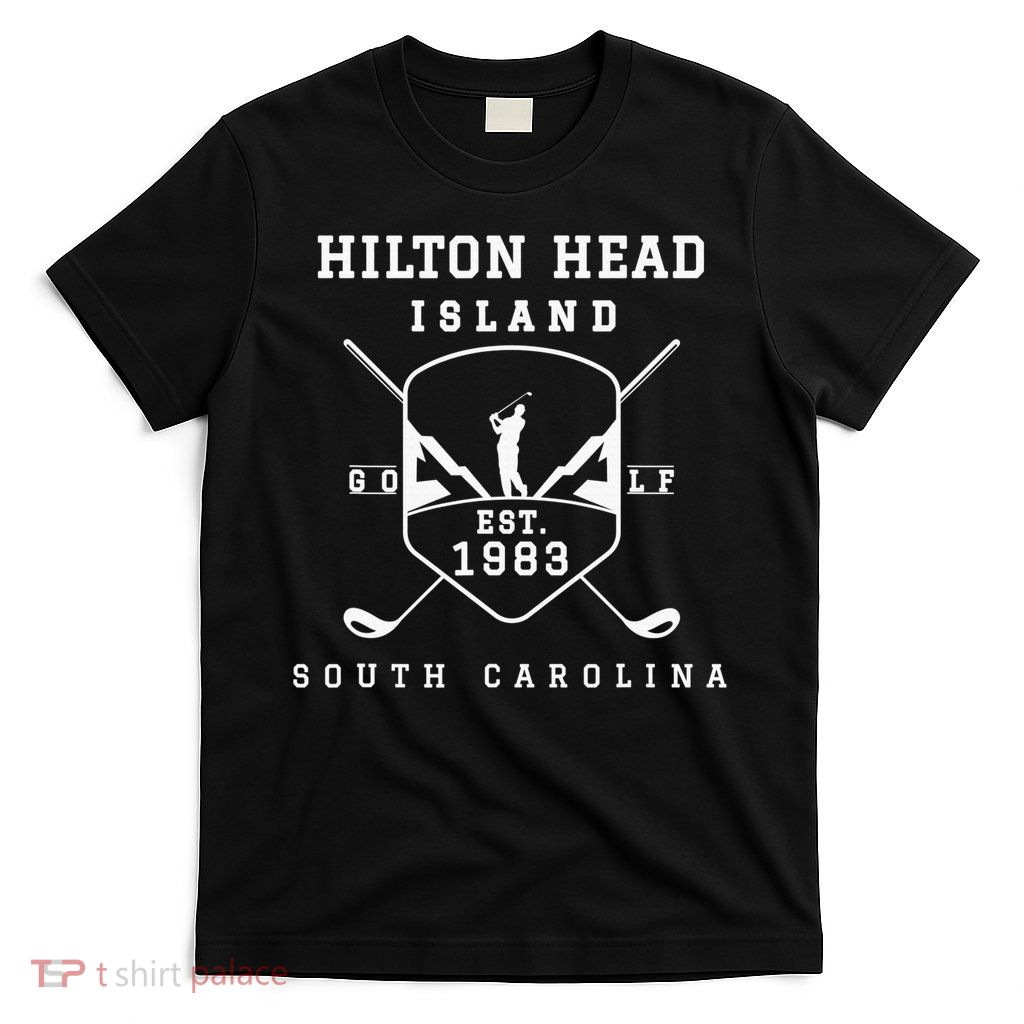 Hilton Head Island Est.1983 Golfer With Golf Club Funny T-Shirt