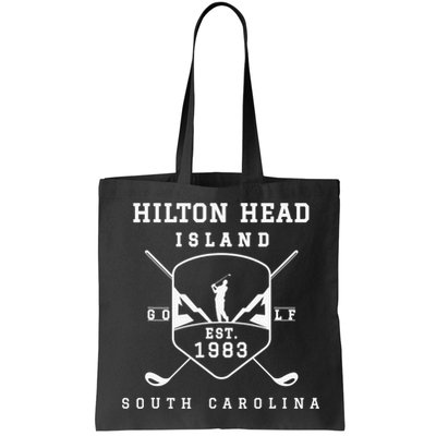 Hilton Head Island Est.1983 Golfer With Golf Club Funny Bag