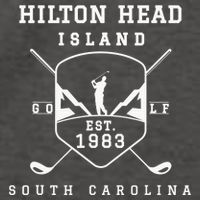 Hilton Head Island Est.1983 Golfer With Golf Club Funny Vector Backpack