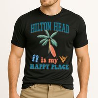 Hilton Head Island Is My Happy Place Beach Palm Trees Summer Gift Cooling Performance Crew T-Shirt