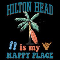 Hilton Head Island Is My Happy Place Beach Palm Trees Summer Gift Cooling Performance Crew T-Shirt