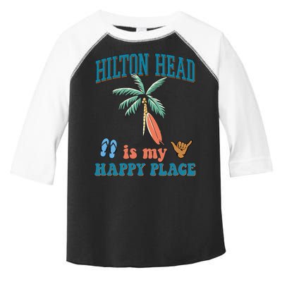 Hilton Head Island Is My Happy Place Beach Palm Trees Summer Gift Toddler Fine Jersey T-Shirt
