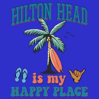Hilton Head Island Is My Happy Place Beach Palm Trees Summer Gift Hoodie