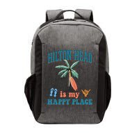 Hilton Head Island Is My Happy Place Beach Palm Trees Summer Gift Vector Backpack