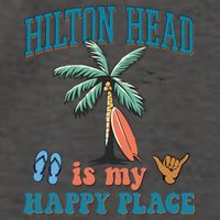Hilton Head Island Is My Happy Place Beach Palm Trees Summer Gift Vector Backpack