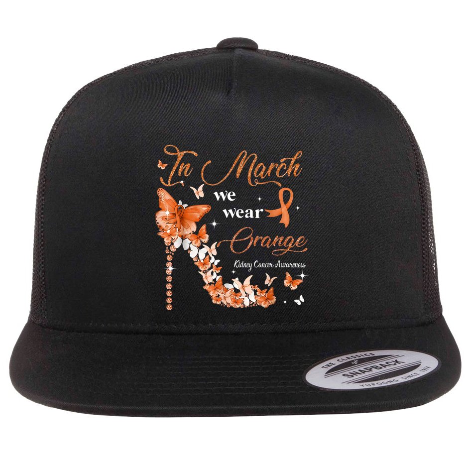 High Heel In March We Wear Orange Multiple Sclerosis Warrior Flat Bill Trucker Hat