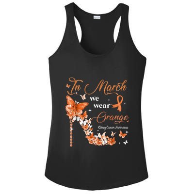 High Heel In March We Wear Orange Multiple Sclerosis Warrior Ladies PosiCharge Competitor Racerback Tank
