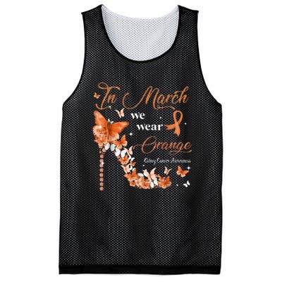 High Heel In March We Wear Orange Multiple Sclerosis Warrior Mesh Reversible Basketball Jersey Tank