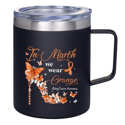 High Heel In March We Wear Orange Multiple Sclerosis Warrior 12oz Stainless Steel Coffee Mug