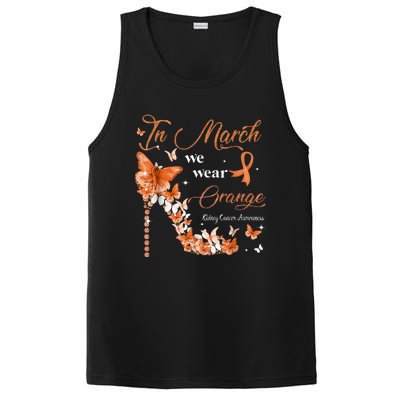 High Heel In March We Wear Orange Multiple Sclerosis Warrior PosiCharge Competitor Tank