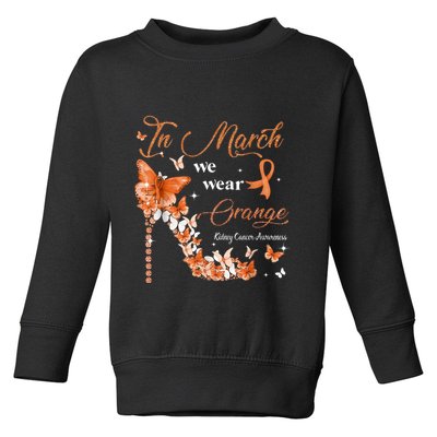 High Heel In March We Wear Orange Multiple Sclerosis Warrior Toddler Sweatshirt