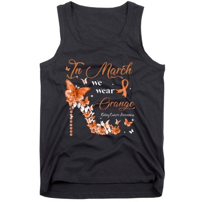 High Heel In March We Wear Orange Multiple Sclerosis Warrior Tank Top