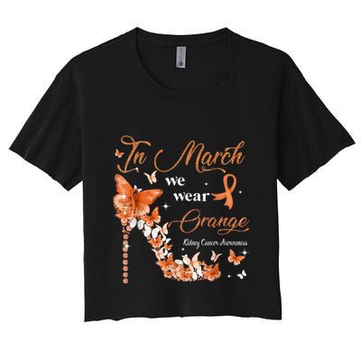 High Heel In March We Wear Orange Multiple Sclerosis Warrior Crop Top