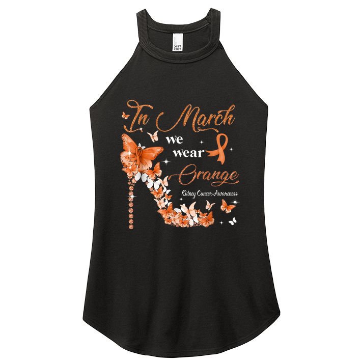 High Heel In March We Wear Orange Multiple Sclerosis Warrior Women's Perfect Tri Rocker Tank