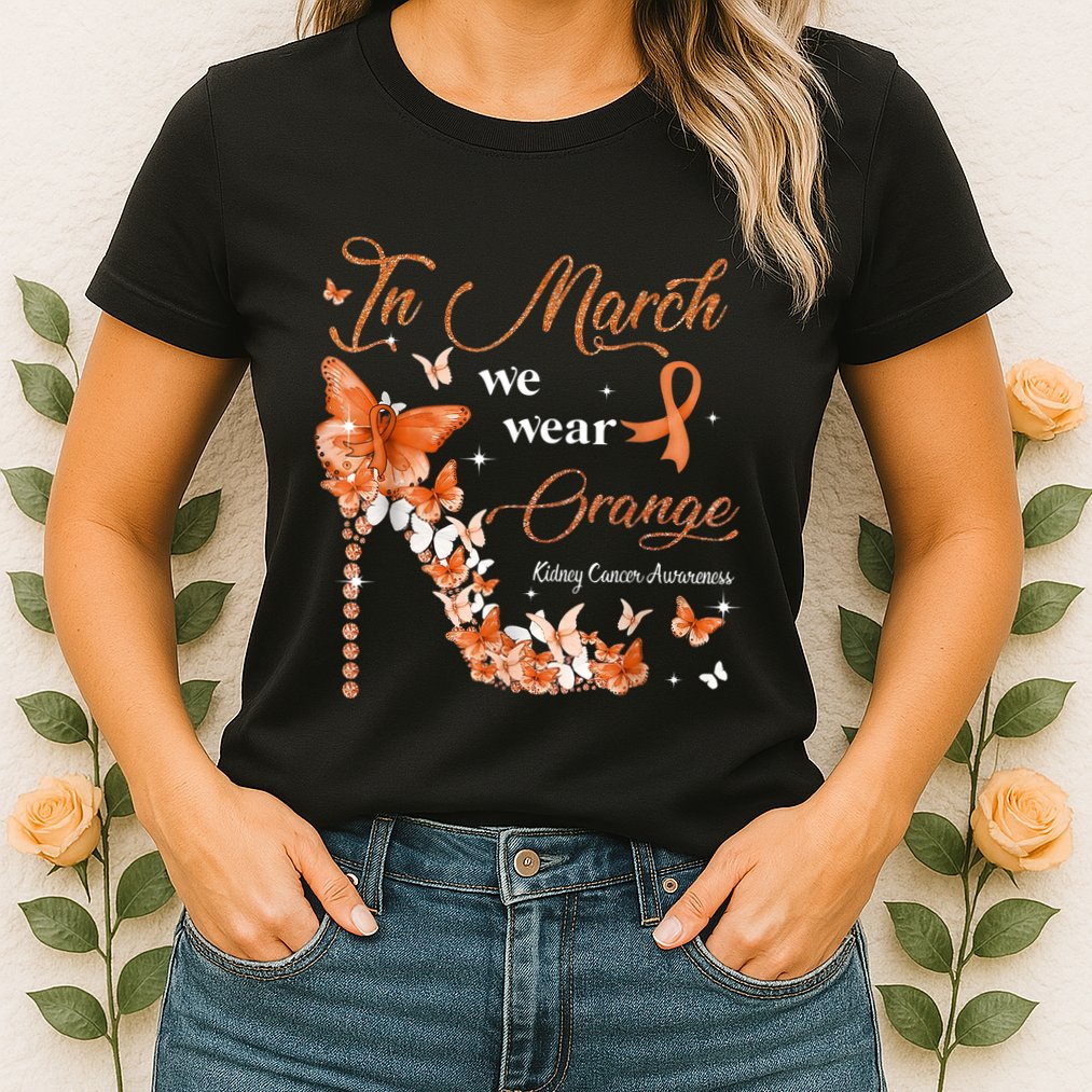 High Heel In March We Wear Orange Multiple Sclerosis Warrior Womens T-Shirt