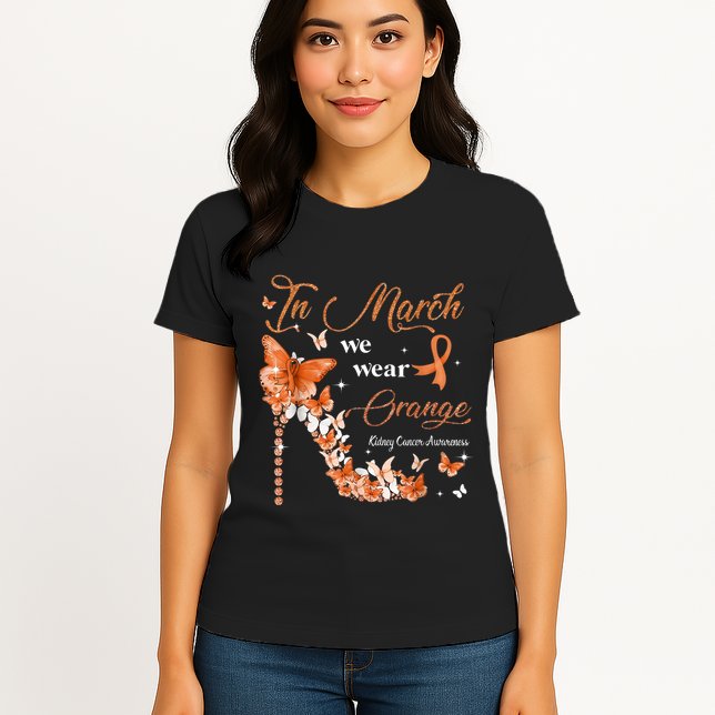 High Heel In March We Wear Orange Multiple Sclerosis Warrior Womens T-Shirt