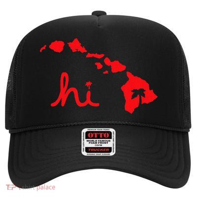 Hi Hawaiian Islands High Crown Mesh Back Trucker Hat
