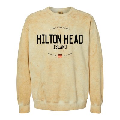 Hilton Head Island South Carolina Beach Waves Funny Gift Colorblast Crewneck Sweatshirt