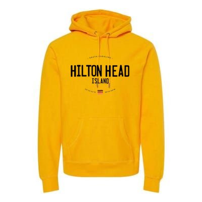 Hilton Head Island South Carolina Beach Waves Funny Gift Premium Hoodie