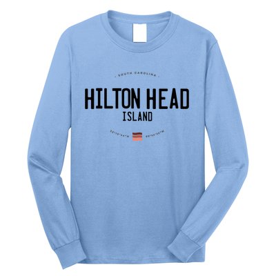 Hilton Head Island South Carolina Beach Waves Funny Gift Long Sleeve Shirt