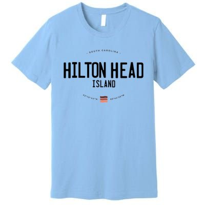 Hilton Head Island South Carolina Beach Waves Funny Gift Premium T-Shirt