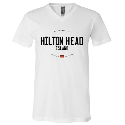 Hilton Head Island South Carolina Beach Waves Funny Gift V-Neck T-Shirt