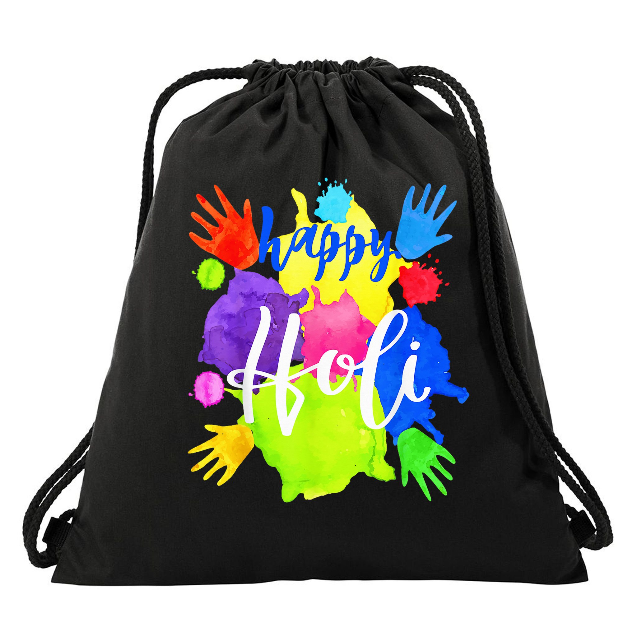 Happy Holi India Hindu Festival Drawstring Bag