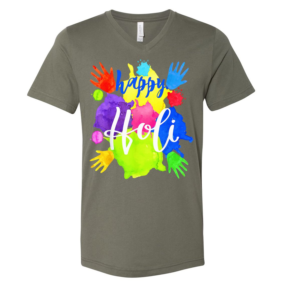 Happy Holi India Hindu Festival V-Neck T-Shirt