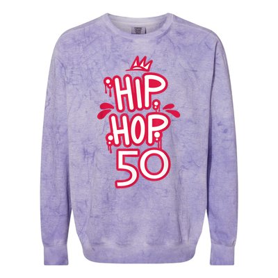 Hip Hop Is 50 50th Anniversary Retro Graffiti Old School Colorblast Crewneck Sweatshirt