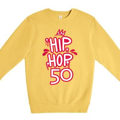 Hip Hop Is 50 50th Anniversary Retro Graffiti Old School Premium Crewneck Sweatshirt