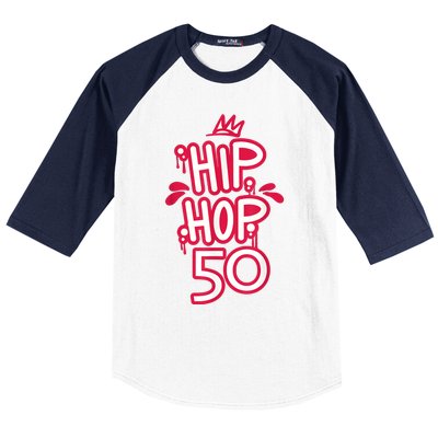 Hip Hop Is 50 50th Anniversary Retro Graffiti Old School Baseball Sleeve Shirt