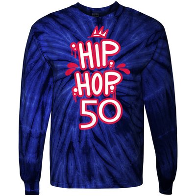 Hip Hop Is 50 50th Anniversary Retro Graffiti Old School Tie-Dye Long Sleeve Shirt