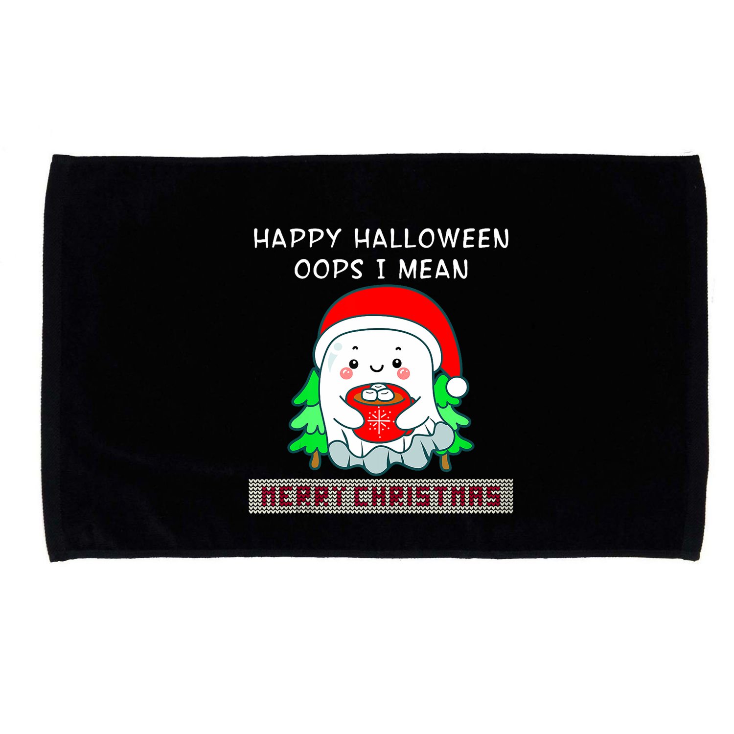 Happy Halloween I Mean Merry Christmas Boo Ghost Gothic Tank Top Microfiber Hand Towel