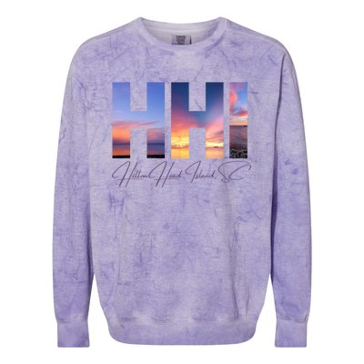 Hilton Head Island South Carolina Gift Sunset Gift Family Trip Gift Colorblast Crewneck Sweatshirt