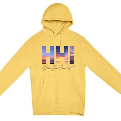 Hilton Head Island South Carolina Gift Sunset Gift Family Trip Gift Premium Pullover Hoodie