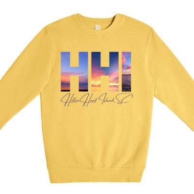 Hilton Head Island South Carolina Gift Sunset Gift Family Trip Gift Premium Crewneck Sweatshirt