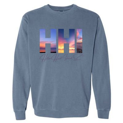 Hilton Head Island South Carolina Gift Sunset Gift Family Trip Gift Garment-Dyed Sweatshirt