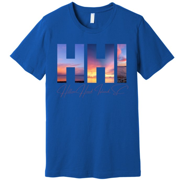 Hilton Head Island South Carolina Gift Sunset Gift Family Trip Gift Premium T-Shirt