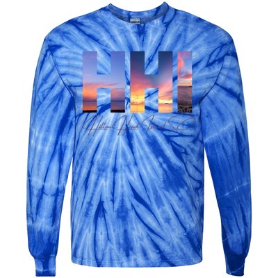 Hilton Head Island South Carolina Gift Sunset Gift Family Trip Gift Tie-Dye Long Sleeve Shirt