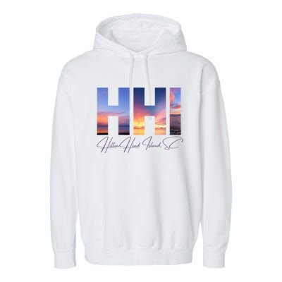 Hilton Head Island South Carolina Gift Sunset Gift Family Trip Gift Garment-Dyed Fleece Hoodie