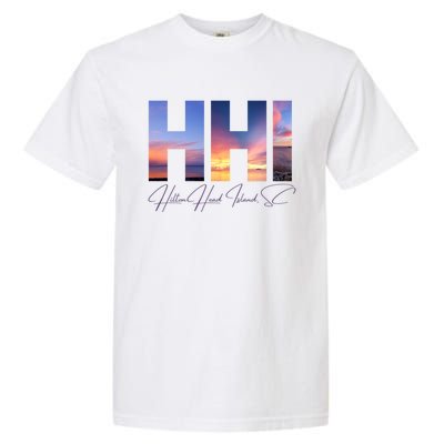 Hilton Head Island South Carolina Gift Sunset Gift Family Trip Gift Garment-Dyed Heavyweight T-Shirt