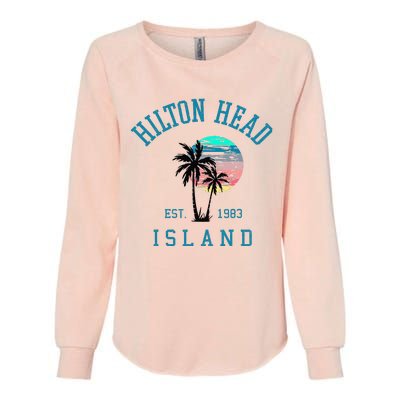 Hilton Head Island South Carolina Beach Palm Trees Summer Womens California Wash Sweatshirt