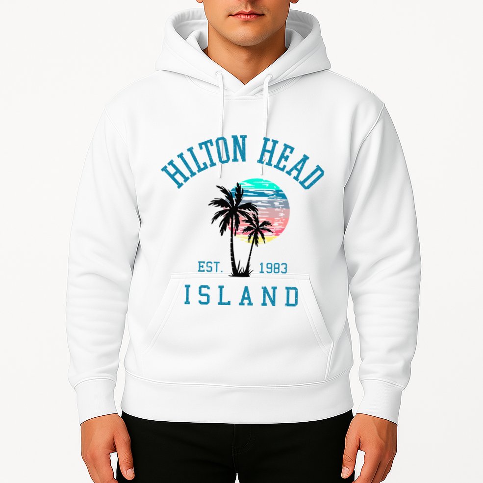 Hilton Head Island South Carolina Beach Palm Trees Summer Hoodie