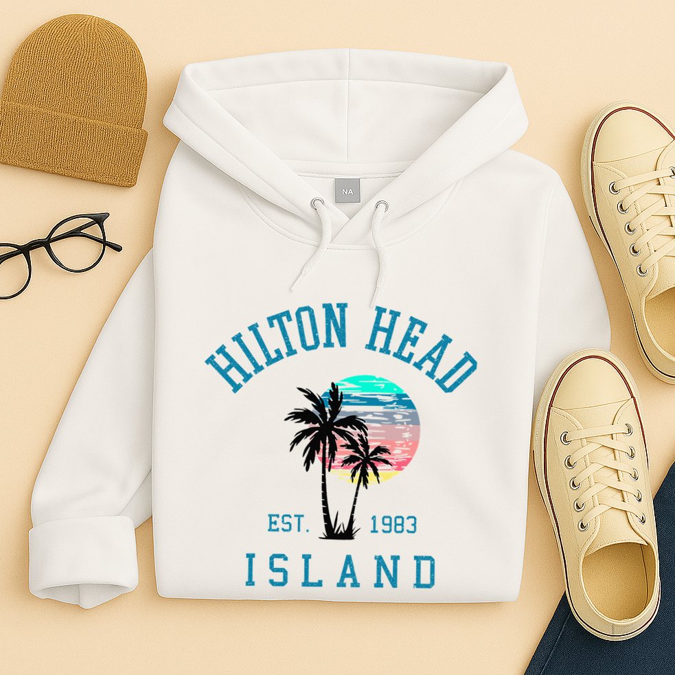 Hilton Head Island South Carolina Beach Palm Trees Summer Hoodie