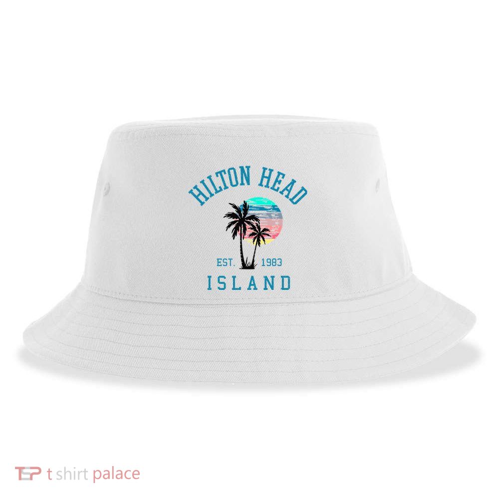 Hilton Head Island South Carolina Beach Palm Trees Summer Sustainable Bucket Hat