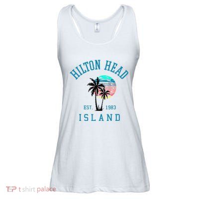 Hilton Head Island South Carolina Beach Palm Trees Summer Ladies Essential Flowy Tank