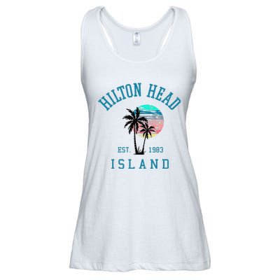 Hilton Head Island South Carolina Beach Palm Trees Summer Ladies Essential Flowy Tank