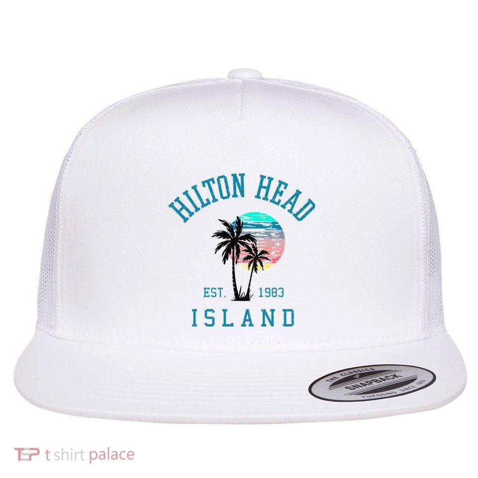 Hilton Head Island South Carolina Beach Palm Trees Summer Flatbill Hat