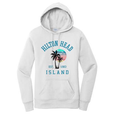 Hilton Head Island South Carolina Beach Palm Trees Summer Women's Pullover Hoodie